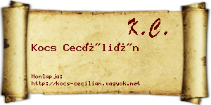 Kocs Cecílián névjegykártya